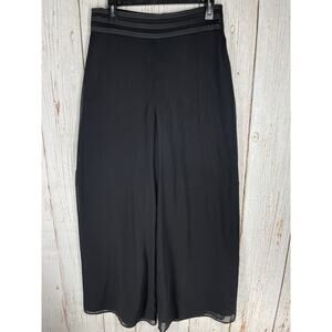 JS COLLECTIONS High Waist Pants Size 8 Black Overlay Layered Wide Leg Whimsigoth